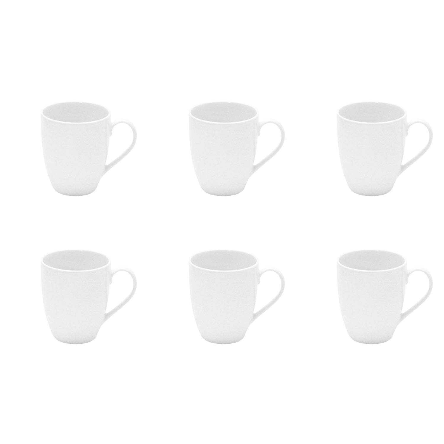 Morning/Bistro Porcelain Espresso Cups, Kaffeebecher bauchig, Pack of 6