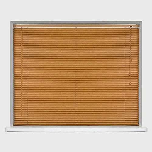 Optimal Products PVC Window Venetian Blinds Strong Trimmable Easy Fit Child Safe Home Office Blind Black Cream White Silver Teak And Natural (Teak, 45 x 213 cm)