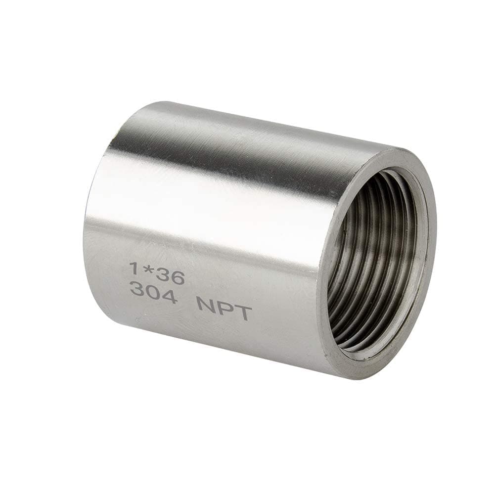 Quickun 304 Stainless Steel Pipe Coupling Fitting, 1" x 1" Female Pipe Coupler Connector Adapter Fitting