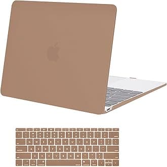 MOSISO Compatible with MacBook 12 inch Case with Retina Display (Model: A1534, Release 2017 2016 2015), Plastic Hard Shell Case & Keyboard Cover Skin, Caramel Brown
