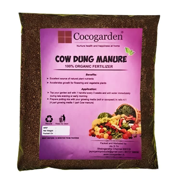 Cocogarden Cow Dung Manure for Plants - 900gms | Compost Fertilizer for Plants | Manure for Home Gardening