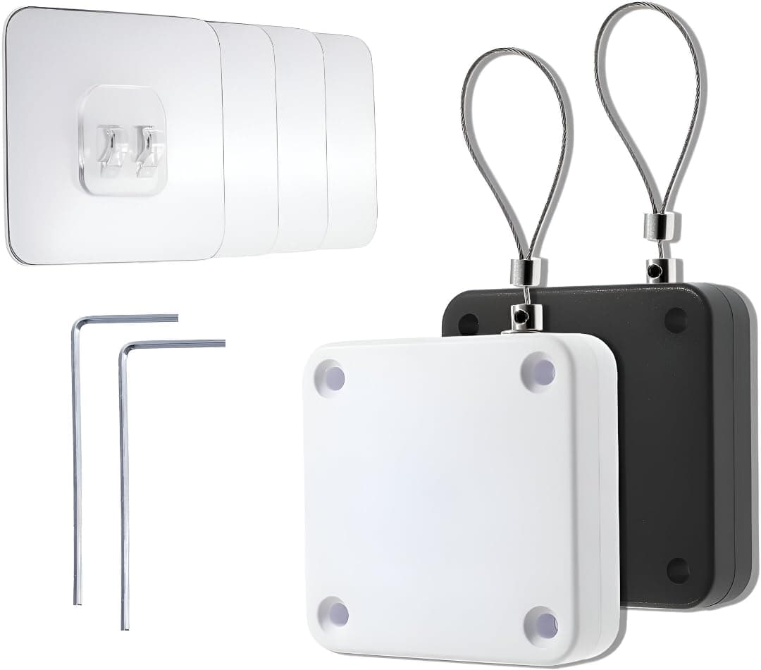 Punch-Free Automatic Sensor Door Closer, Residential Sliding Screen Doors Closers, Commercial Multifunctional Door Closer, Auto with Steel Drawstring, Pack of 2