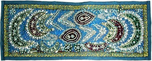 Indian Handmade Hand Embroidered Wall Hanging Kundan Beads Work Tapestry Decoration Creative Art