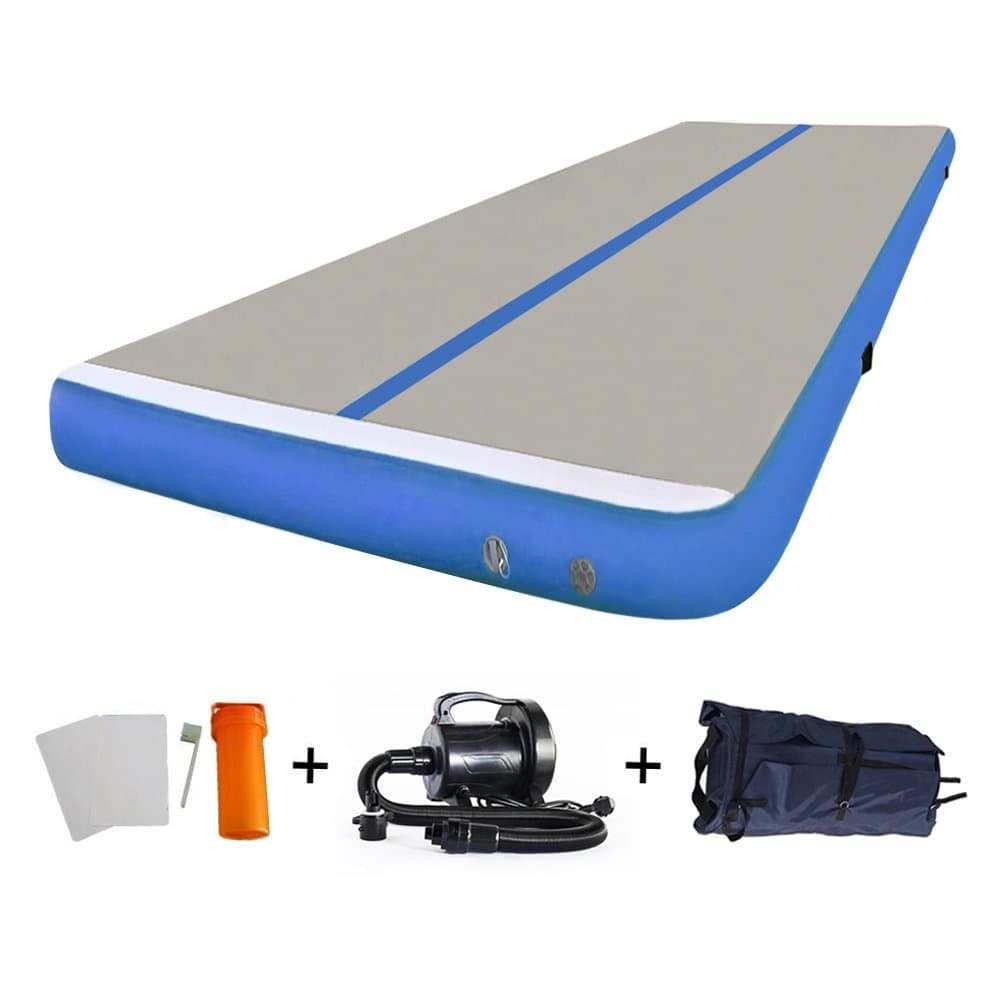 EZ GLAM 16ft/20ft/27ft /30ft Gymnastics Air Floor Inflatable Tumbling Mat with Electric Air Pump for Gymnastics Inflatable Air Mat