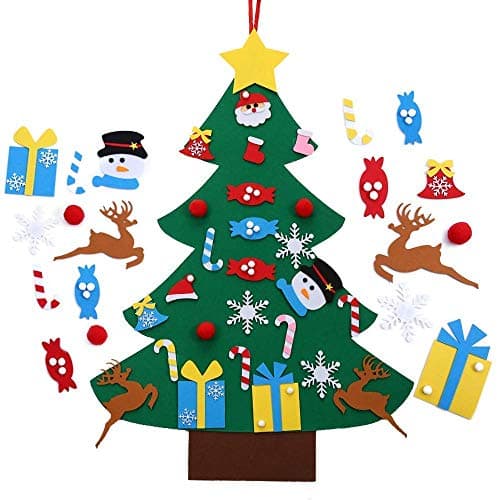 Felt Christmas Tree, Sikuer 3.2ft DIY Christmas Tree with Detachable Xmas Ornaments for Holiday Decoration Xmas Educational Gifts for Kids