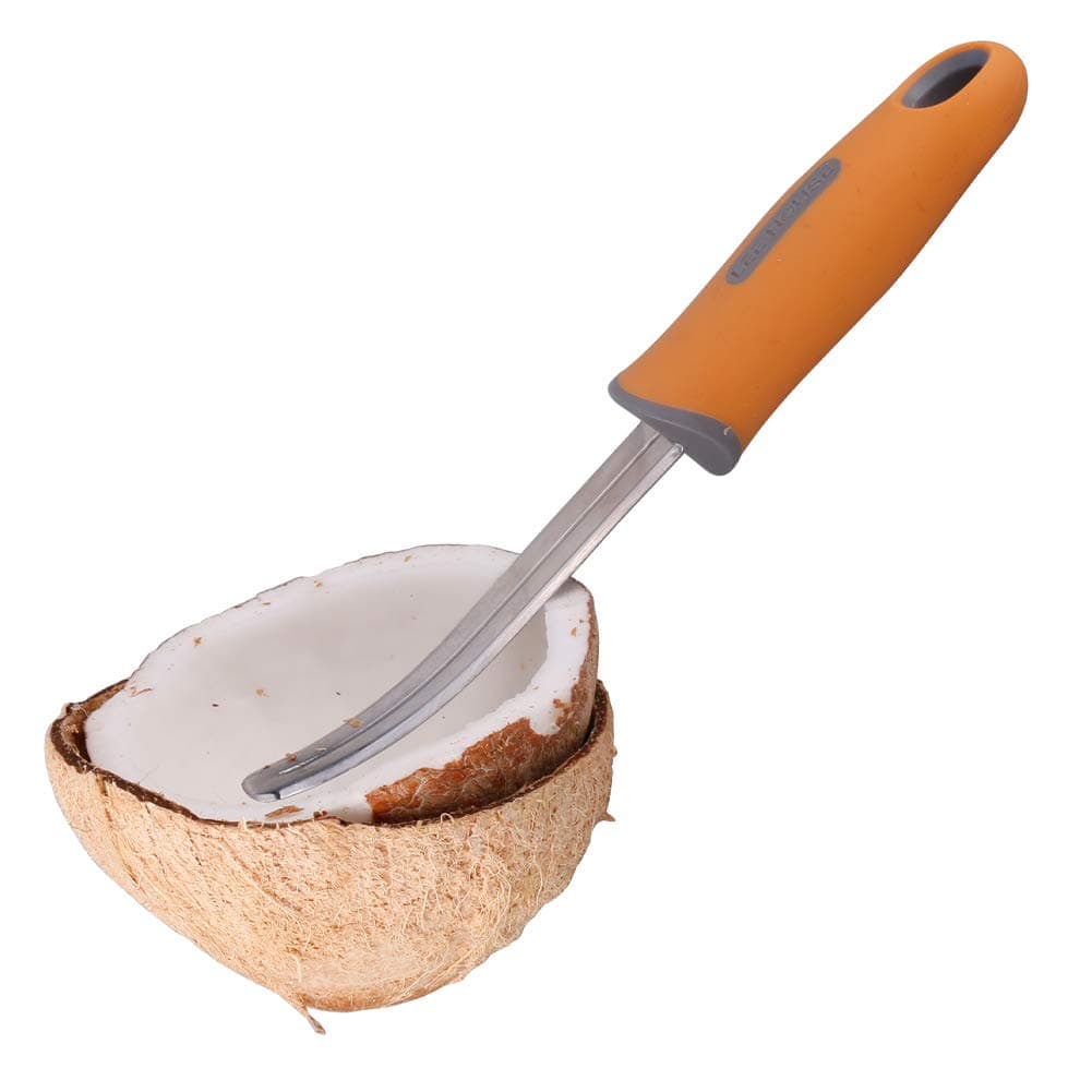 2 piece Coconut Meat Remover, Coconut Meat Scraper, Durable Non-slip Silicone Handle Stainless Steel Coconut Tool