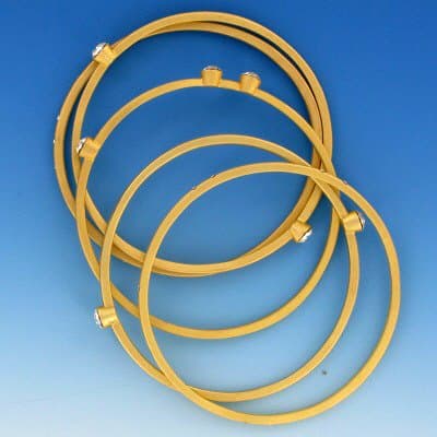 5 Bangles with Swarovski Crystals