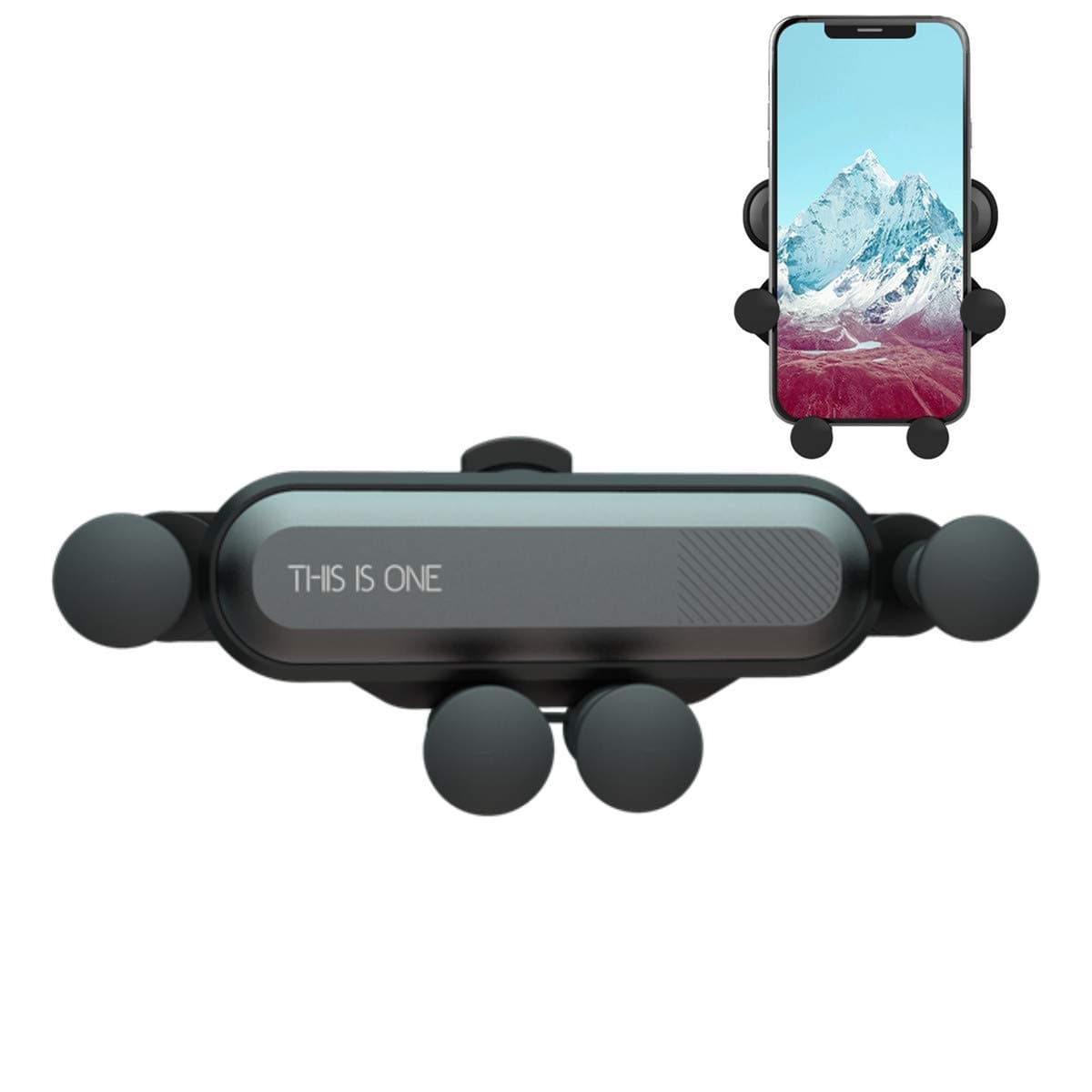 Car Phone Holder, Gravity Universal Air Vent Phone Mount Stable Car Cradle Mount Adjustable for Phone X/ 8/7/ 6s/ Plus, Galaxy S9/S8/S7 Edge, Note 8/5/ 4, LG/ G6/ V20, Nexus (Black)