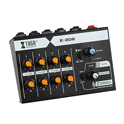 OWLVIEW E-208 8 Channel Mono Stereo Audio Sound Mixer Ultra-Compact Recording Mixing Console with AC adapter