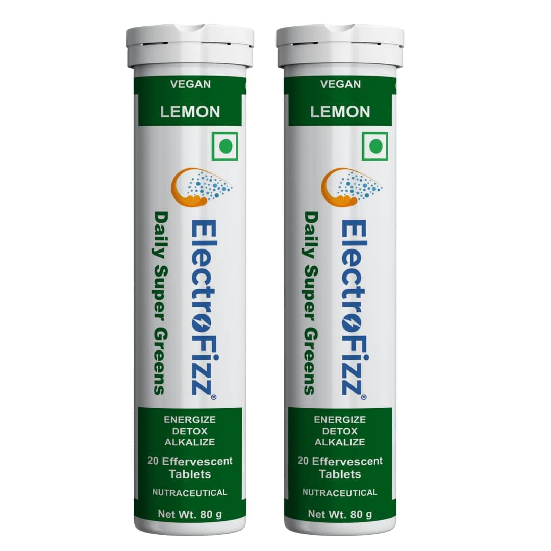 Supergreens Superfood, Greens, Fruits &Herbs -Spirulina, Moringa, Wheat Grass etc,Boost Energy, Detox, Enhance Health & Immunity (Effervescent Tabs Pack of 2)