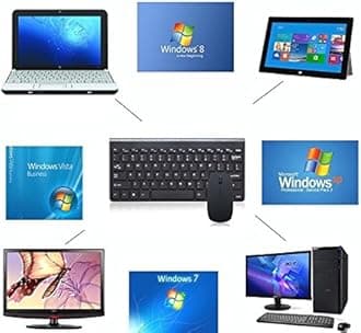 Set of Keyboard and Mouse Wireless Mini Mouse & Ultra Slim Keyboard For PC iOS Window Vista Linux operating system black black