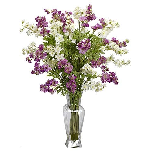 MARJON FlowersDancing Daisy Silk Flower Arrangement, Purple/White