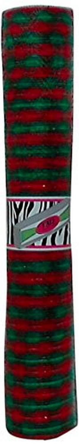 TMI Gifts Designer Netting Mini Stripe Pattern Supplies, 10-Yard/20-Inch, Red/Green/