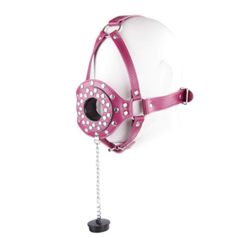 NUYI Red Adult Flirt Leather Mouth Plug Horse With Red Pink Mouth Plug Multi-Pin Binding Plug Mouth [Energy Class A]