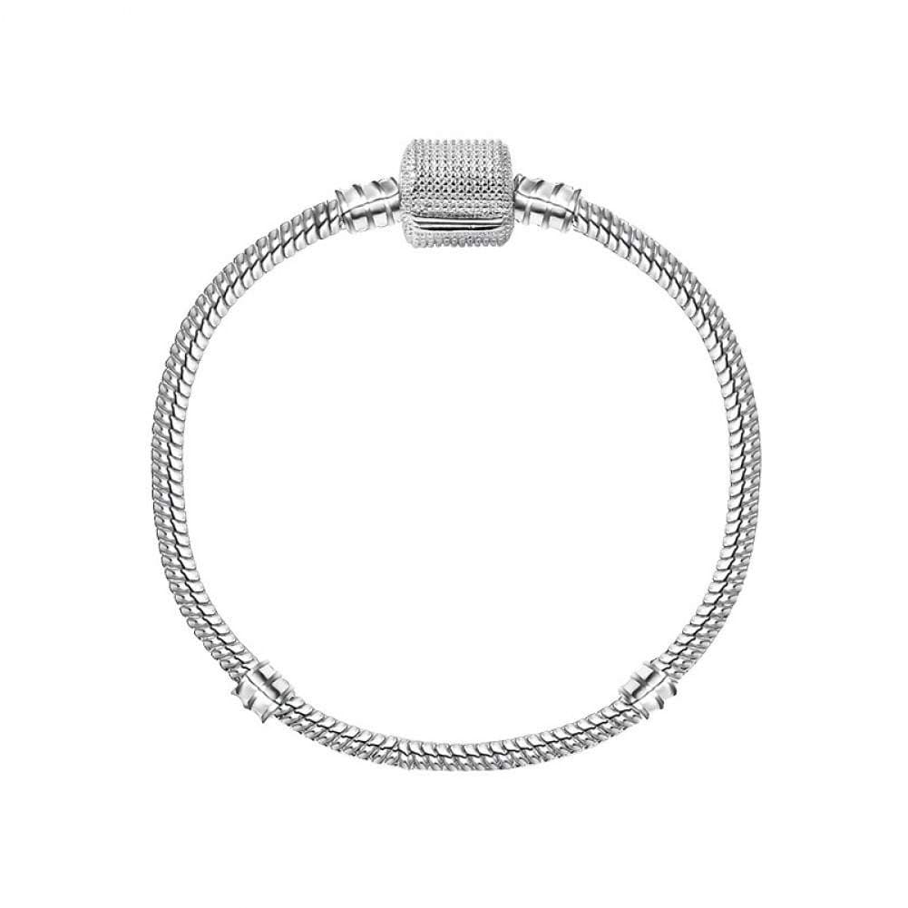 DAIDAISL Silver Plated Charm Bracelet Rose Gold Snake Chain Fit Pan Basic Bracelets For Fashion Women Charms Beads Diy Jewelry