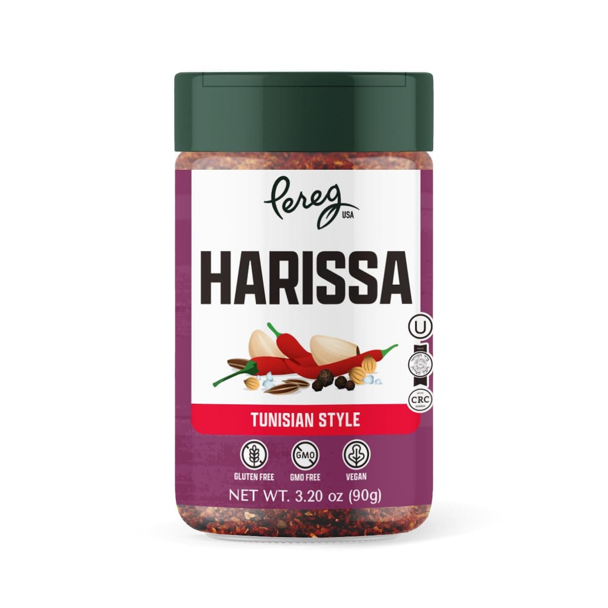Pereg Mixed Spices - Harissa Seasoning 3.2 Oz - Tunisian Style Spice Blends - No Artificial Ingredients - Spicy Seasoning Mix - Harissa Powder - Spicy Food - Vegan - Kosher Certified