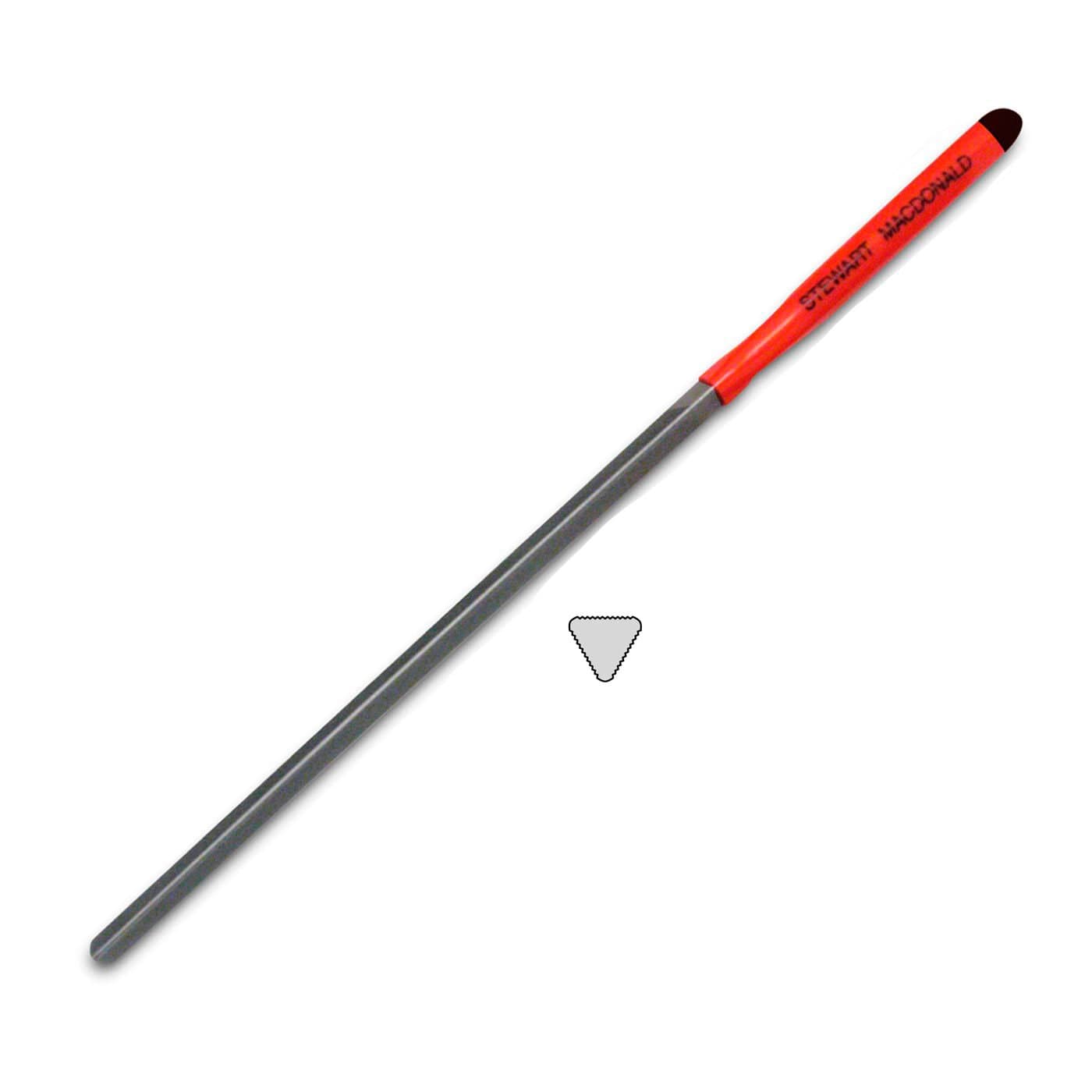 StewMac 3-Corner Fret Dressing File (Medium, 8" Length) - For Traditional Fret crowning and Shaping