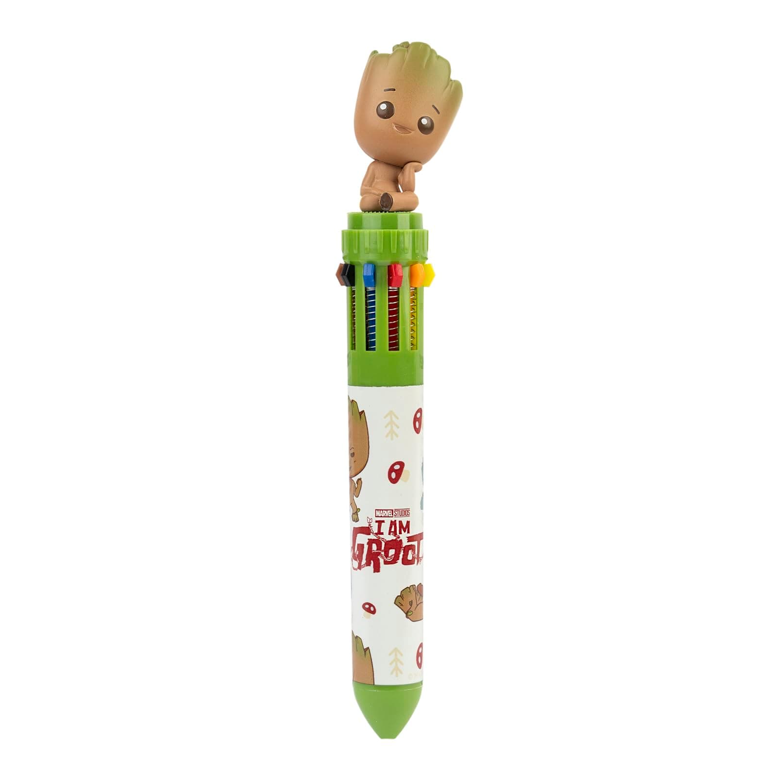 Grupo Erik Groot Pen - Marvel | 10 In 1 Ballpoint Pen With 3D Baby Groot Topper | Groot Gifts | I Am Groot | Marvel Pen | Marvel Gifts | Cool Gifts | Cute Gifts