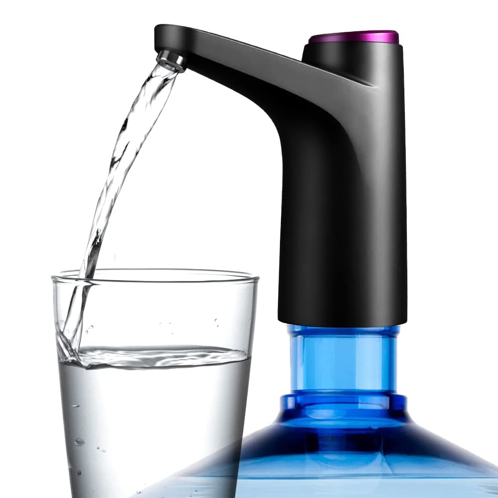 Water Bottle Pump 5 Gallon Dispenser - USB Charging Automatic Drinking Water Pump for 2-5 Gallon Jug, Portable Electric, Black