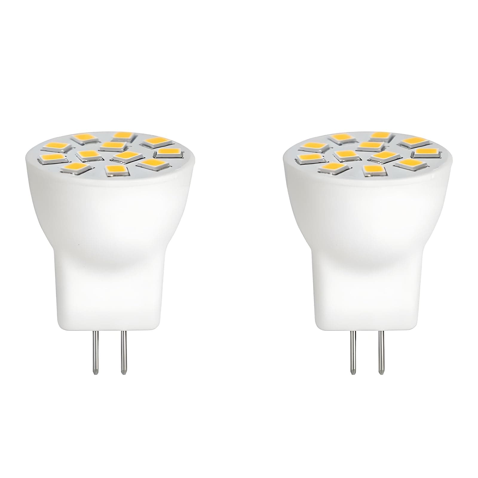 MR8 LED Light Bulbs 2W 12V Gu4.0 Bi-pin LED Bulbs Warm White 2700K-3000K for Outdoor Low Voltage Landscape Lighting and Tree Lights 2W Pack of 2