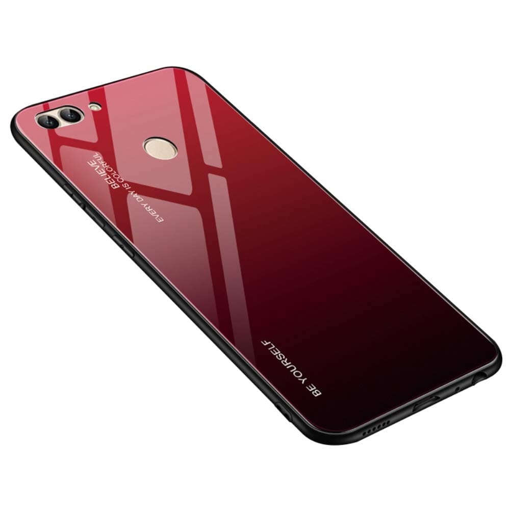 Alsoar Ultra Slim Mobile Phone Case for Huawei Y7 2019/ Y7 Prime 2019 Protective Case Gradient Tempered Glass Soft Silicone Frame Shockproof Anti-Scratch Vogue Cover