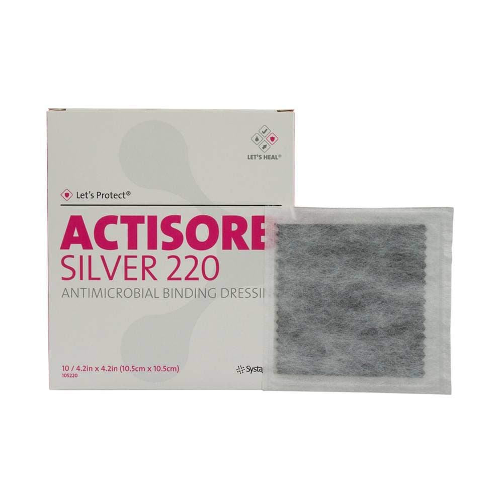 ACTISORB Silver 220 Antimicrobial Binding Dressing 4 1/8"x4 1/8" (Box of 10)