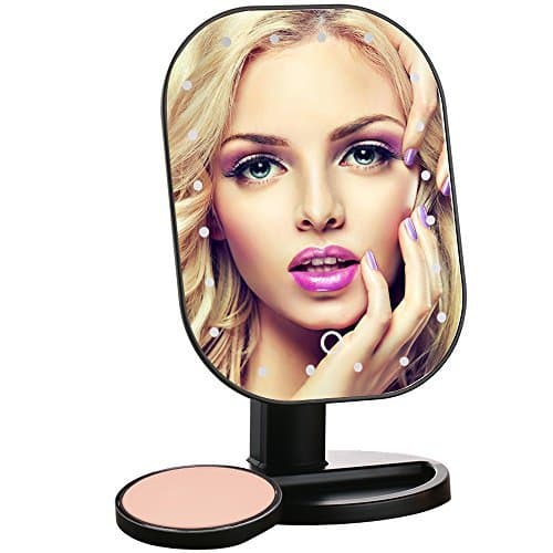 Led Lighted Makeup Mirror Vanity Mirror Touch Screen with Natural Daylight Cosmetic Countertop Mirror with 20 Led Lights for women
