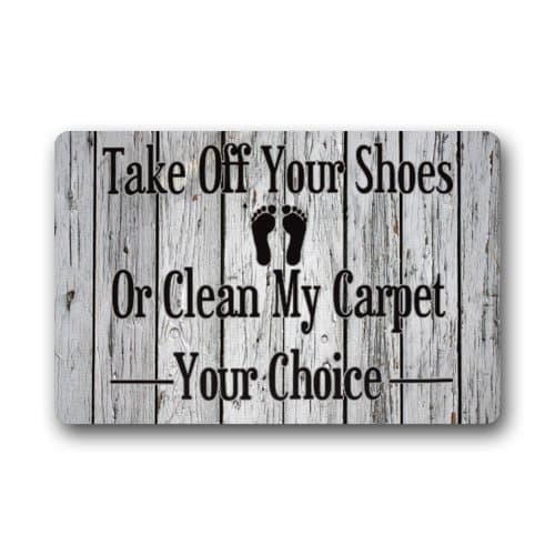 Custom Decorative Door Mat Take off your shose floor mat Machine-wahable Indoor/Outdoor Doormat (23.6"(L) x15.7"(W))