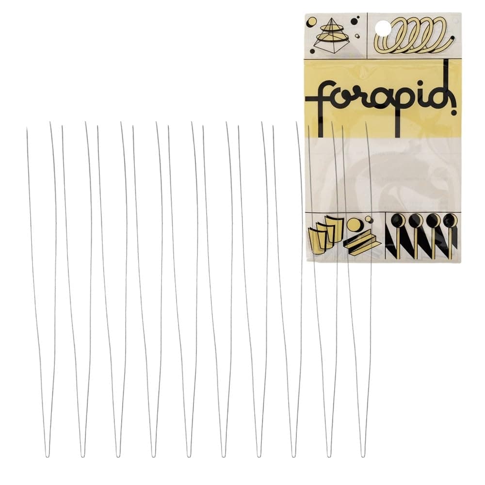 0.3mmx20cm Steel Wire Flexible Durable Collapsible Big Eye Embroidery Beading Needles Easy Threading Sewing Needles Open End for Any Thread Size Jewelry Making 10cm/4in(Folded Length) 10 pcs