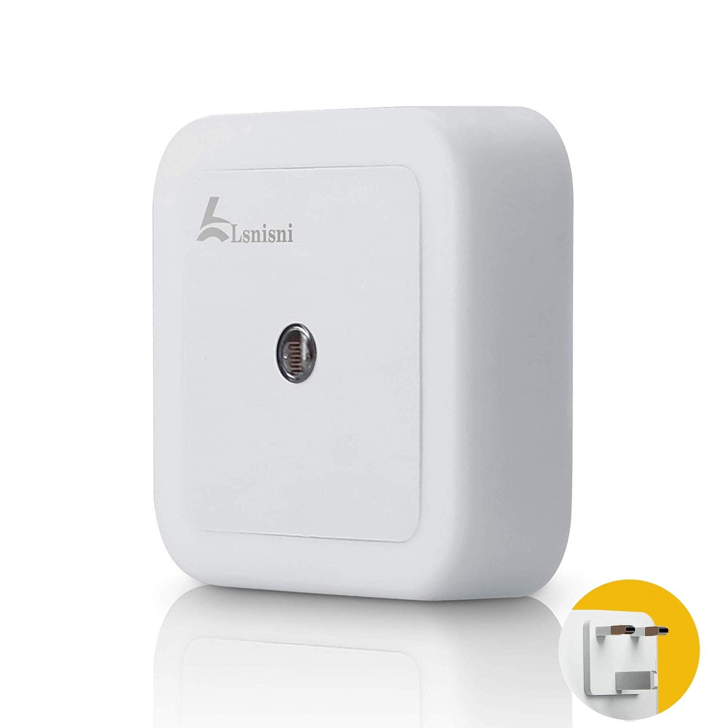 Lsnisni LED Night Light Plug in Induction Night Light Lamp with Smart Sensor Dusk to Dawn Automatic On/Off Ideal Nightlight for Bedroom Bathroom Hallway Stairs Kitchen Pantry (UK Plug-1 pcs)