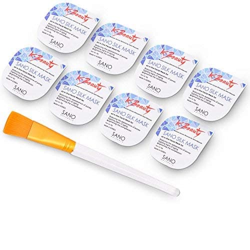 Korean Face Mask - Sano Silk Mask - Made In Korea - Skin Tightening Anti Aging Skin Care - Our All-In-One Facial Mask is the Best of Korean Beauty Products (8 Pack)