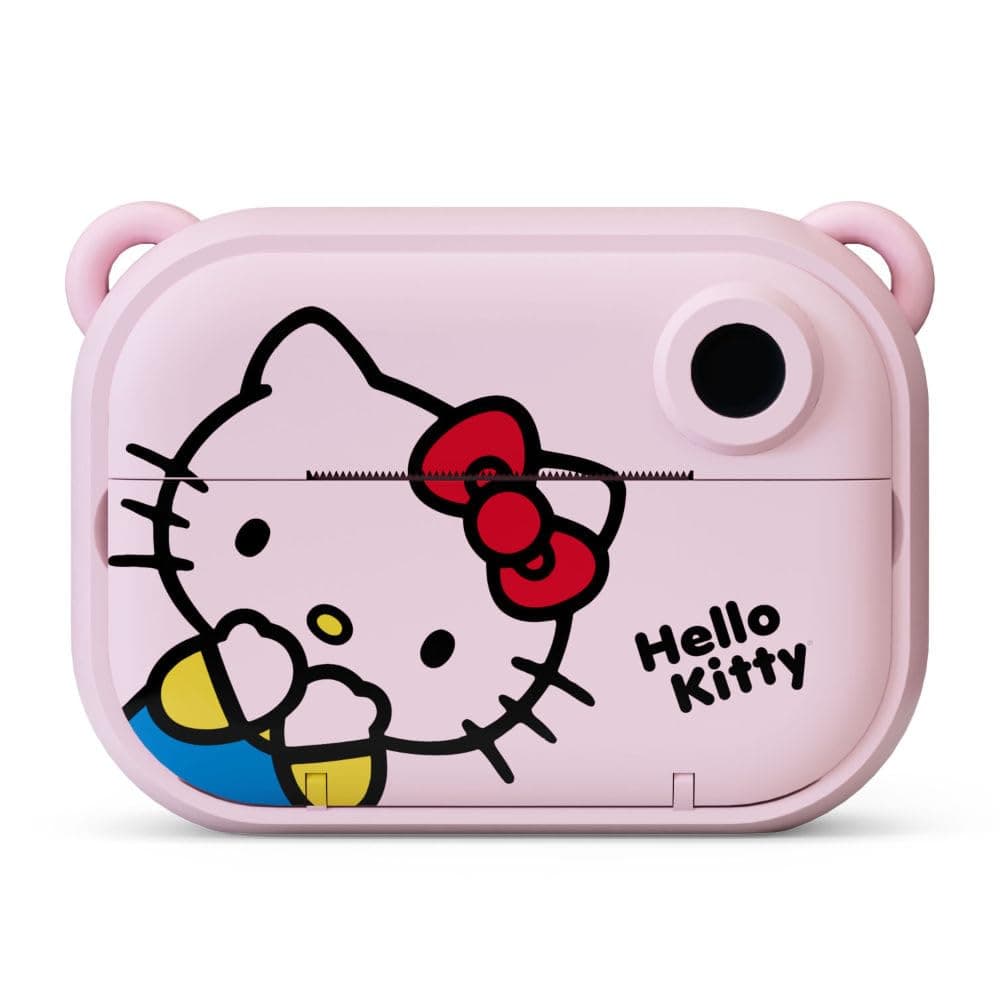 kiimento Sanrio Licensed Instant Print Digital Camera, Best Travel Buddy Hello Kitty, 2.4” HD Screen, Ink-Free B&W Printing, Selfie Lens, 1080p Video, 32GB Memory Card (Model P)