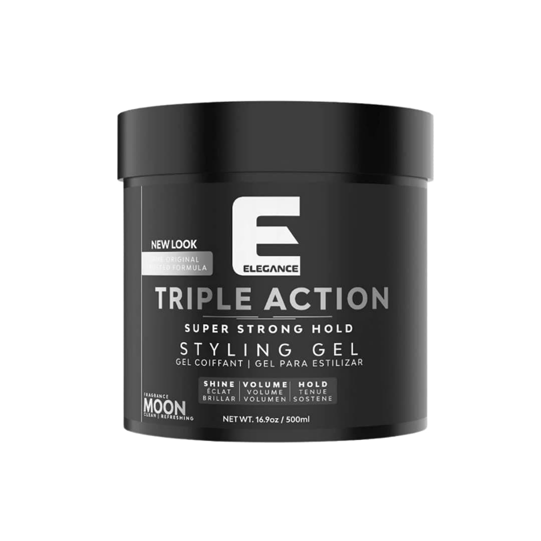 Moon Fragrance Triple Action Hair Gel for Men And Women - Super Strong Hold, Extreme Volume, And Long Lasting Shine - Flake Free And Refreshing Fragrance - All Hair Types, 16.9 oz