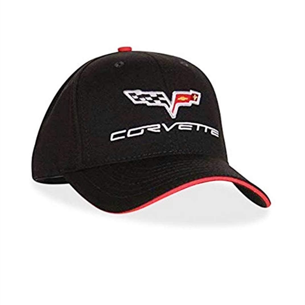 Black Car Logo Embroidered Color Adjustable Baseball Caps，Car Racing Motor Cap fit for Corvette C6 Hat Travel Cap