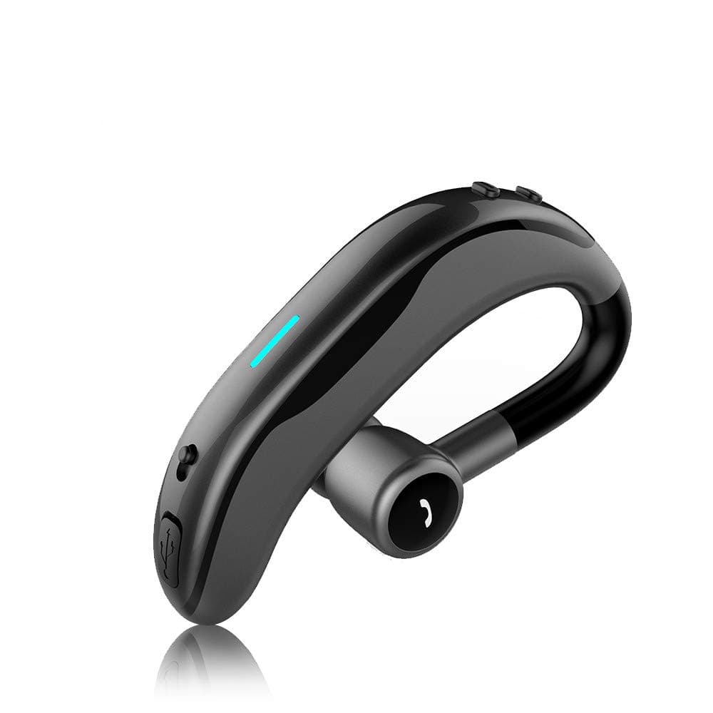 SLuB True Wireless Bluetooth Single Earbud with Microphone 17-18 Hours Playtime Noise Cancelling Waterproof Ear-Hook Sport Headset for Cell Phone (Gray)