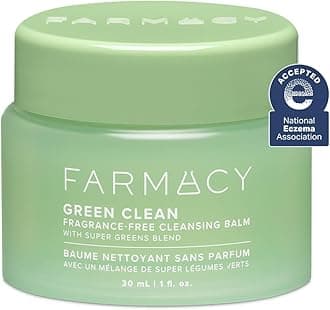 Farmacy Sensitive Skin Makeup Remover Cleansing Balm - Green Clean Waterproof Makeup Remover Balm + Oil Cleanser for Face - Melts Make Up + SPF - Hydrates + Softens Skin - Fragrance Free (30ml)