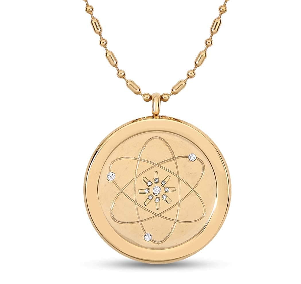 Amazheal Mnt Gold Color Round Stone Pendant With Bio Mineral Science Technology For Men And Women