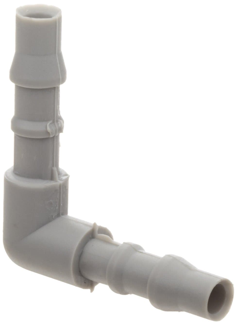 Tefen Nylon 66 Hose Fitting, 90 Degree Elbow, Gray, 1/4" Hose ID (Pack of 10) -12256504003