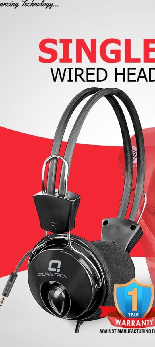 QUANTRON QHP-355 Dual Pin Wired Headphone Sound with Noise Isolation | Comfortable Over-Ear Design | 3.5mm Dual Pin for Clear Audio