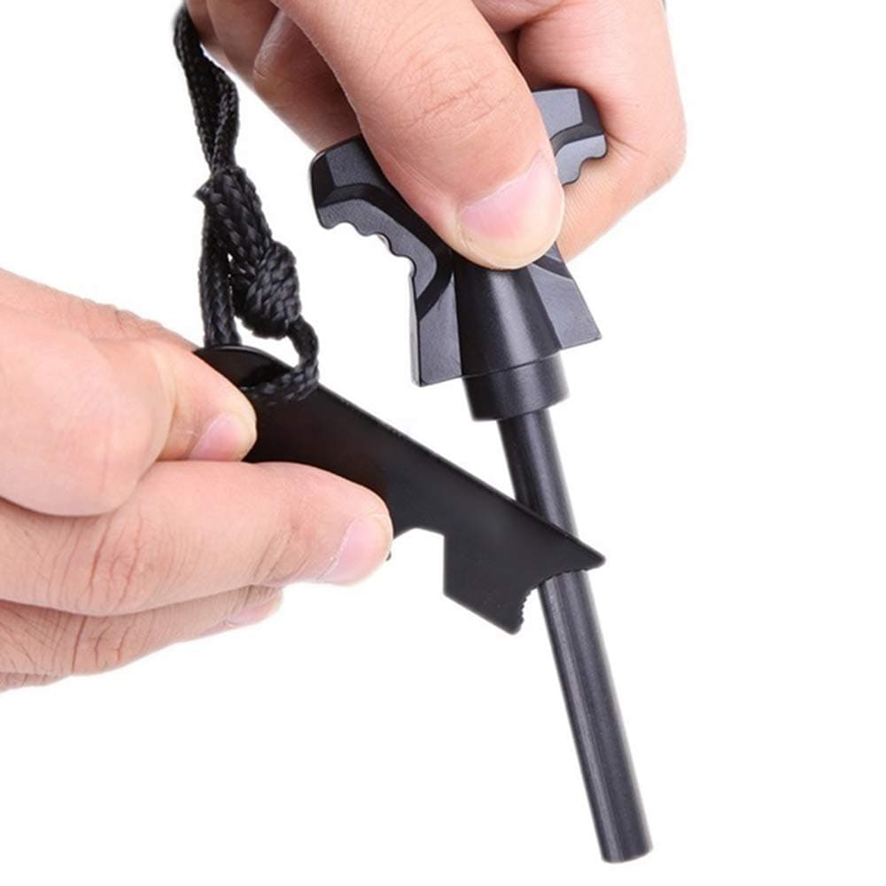 bluesees Magnesium Fire Starter, Survival Fire Steel Flint Striker Whistle Premium Magnesium Ferrocium Flint And Steel Fire Lighter Survival Tool Kit For Outdoor Camping Living Survival Emergency Kit