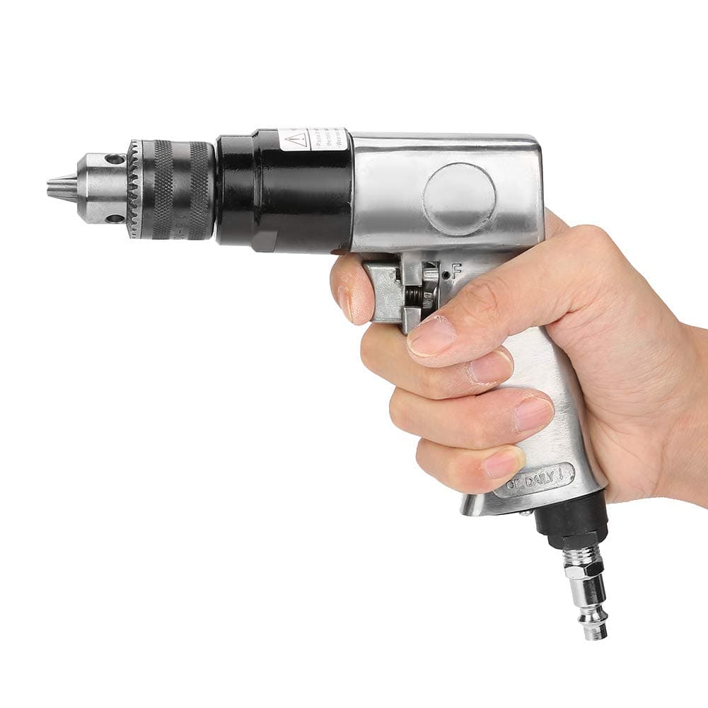 3/8" Air Pneumatic Drill, 1700rpm High speed Reversible Rotation Drill Tool for Hole Drilling Used for Furniture, Machine Production