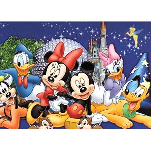 DIY 5D Diamond Painting by Numbers Kits for Adults,16"X12" Cartoon Love Romantic Paintings Crystal Rhinestone Diamond Embroidery Full Drill Cross Stitch Kit Pictures Arts Craft,Disney Mouse Paradise