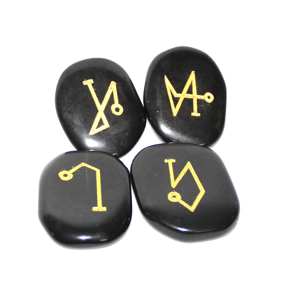 Jet New Black Jasper Archangel Flat Tumbled Stones Genuine Wiccan Pagan Pouch Gift Spirit Pentacle Star Spiritual Psychic Metaphysical Free Booklet Crystal Therapy Image is JUST A Reference.