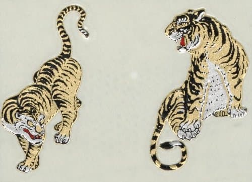 Japanese Kin-makie Sticker"+Attoo" Two Tigers