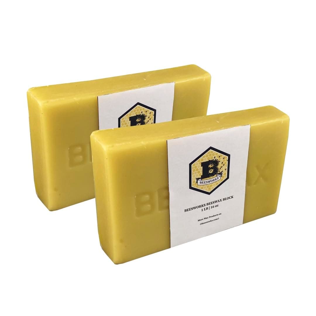 Yellow Beeswax Bars (2 lbs) | 100% Pure, Cosmetic Grade, Triple-Filtered Beeswax for DIY Skin Care, Lip Balm, Lotion and Candle Making (1 lb Bars - Pack of 2)