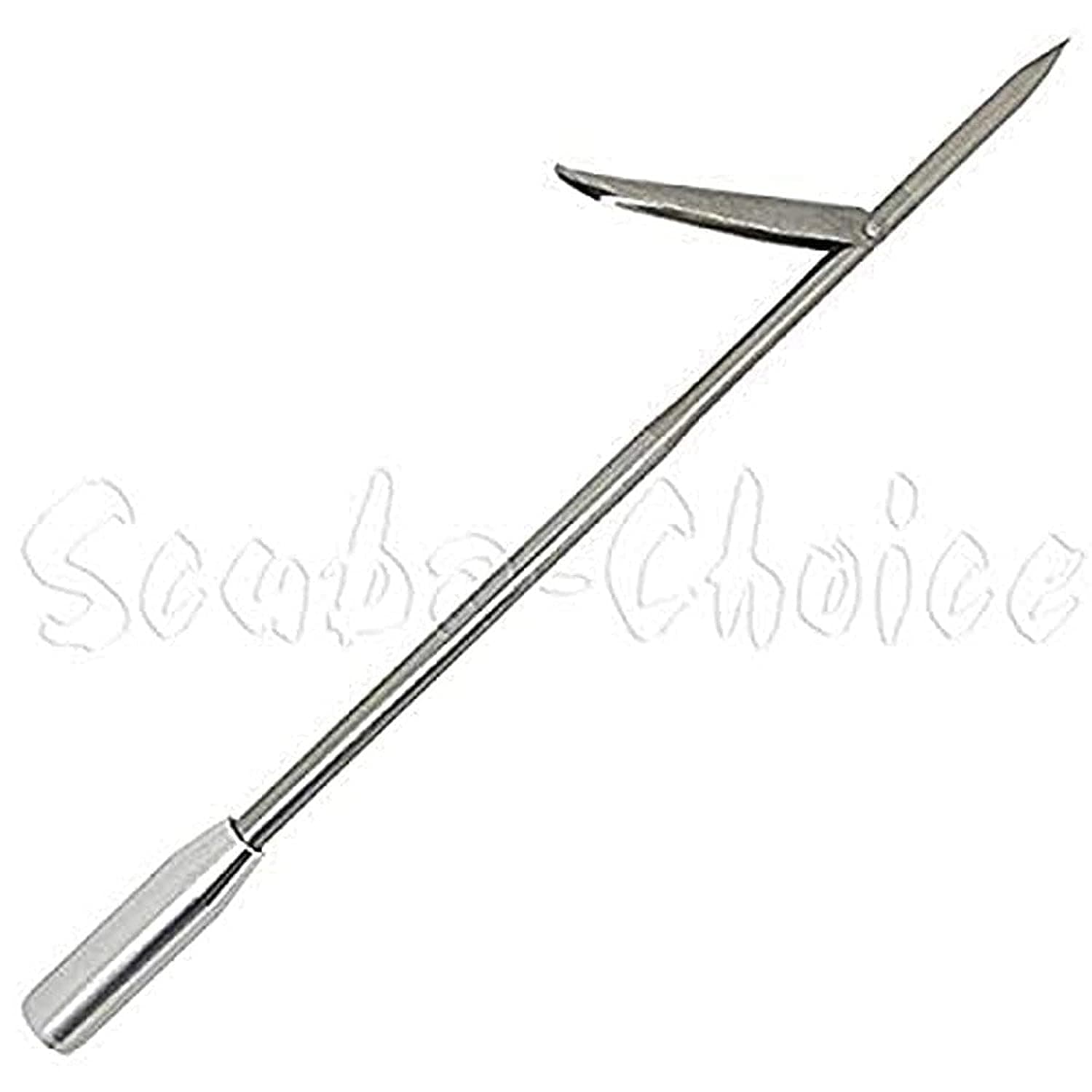 Scuba Choice 12" Stainless Steel Pole Spear Tip 8mm Female Single Barb Head – Durable Replacement Spearfishing Tip for Cold Water & Ice Fishing (Thread Diameter: 14.2mm, line: 1.25mm)