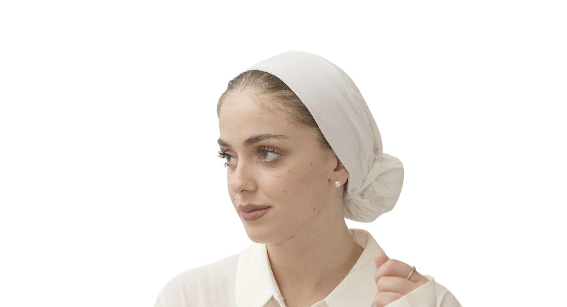 The Little Tichel Lady Tichel Volumizer Boubou Bun, Non Slip, Adjustable Hair Accessory for Under Headscarf Headwrap Hijab - By Rinati Lakel (White), 1 Size
