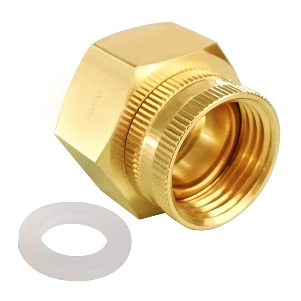 Joywayus Brass Swivel Pipe Fitting 3/4"GHT x 1"NPT Double Female Thread Garden Hose Threaded to Pipe Threaded Adapter