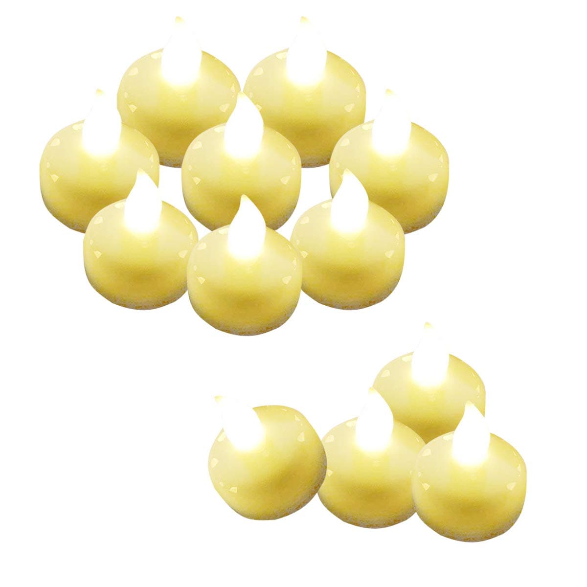 Flameless Candles Bulk 12PCS Warm White Floating Candles for Wedding Centerpieces Waterproof Led Tea Lights for Outdoor Party Pool Fountain Vase Small Battery Operated Candles Long Last