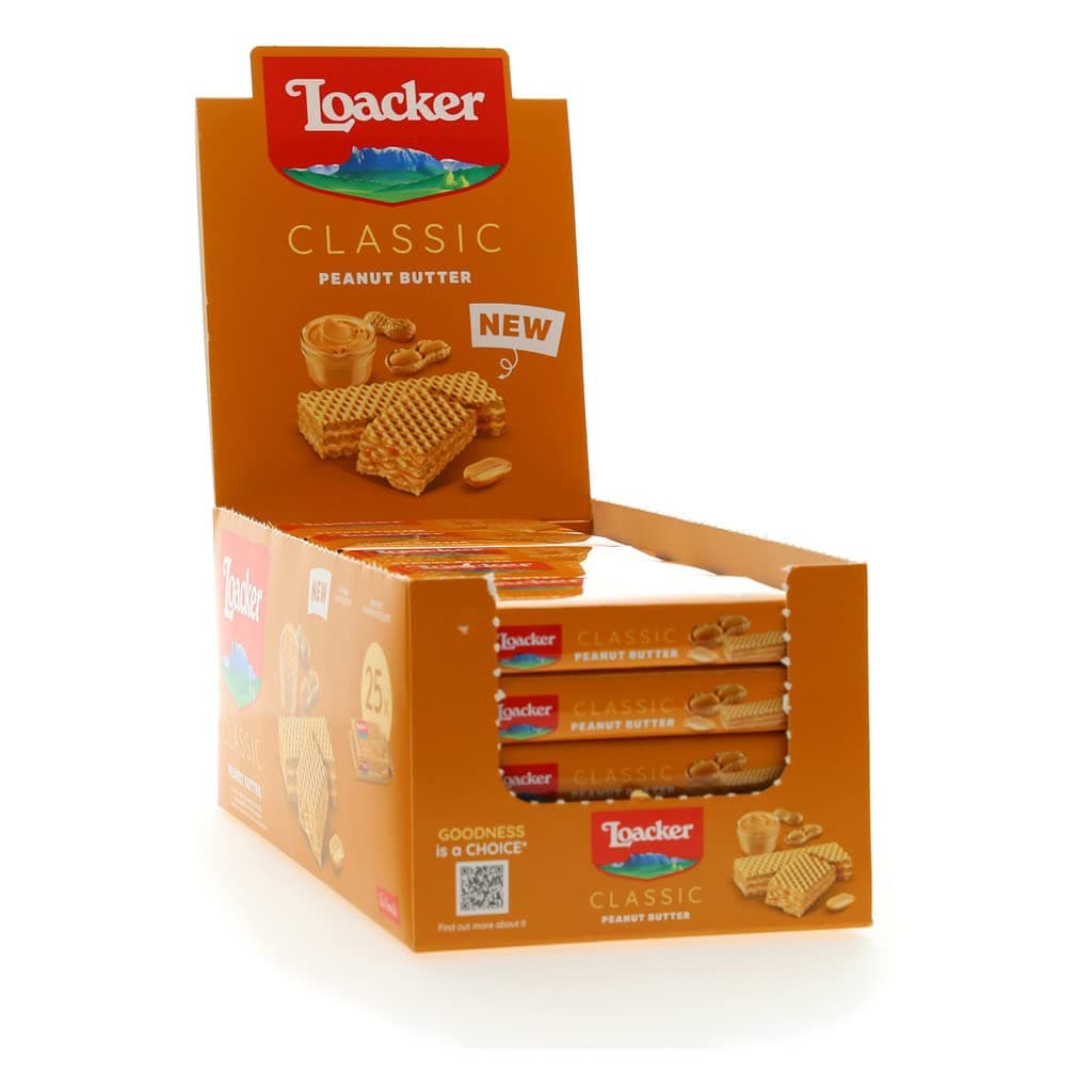 Loacker - Peanut Butter Wafers Case, 25 x 45g